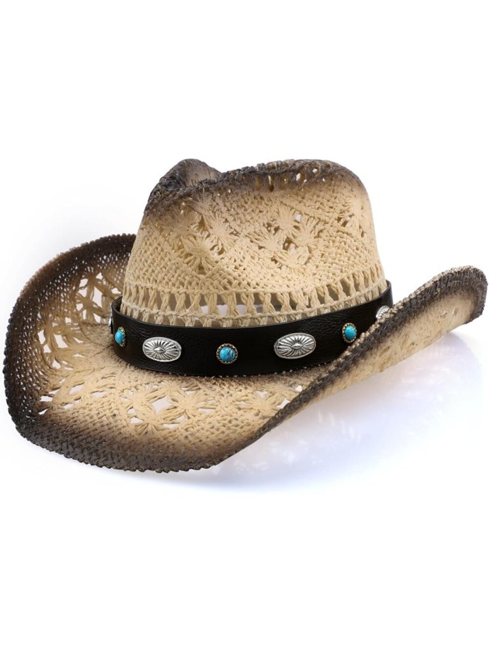 Men's Coffee Comfortable High-quality Synthetic Straw Cowboy Hats